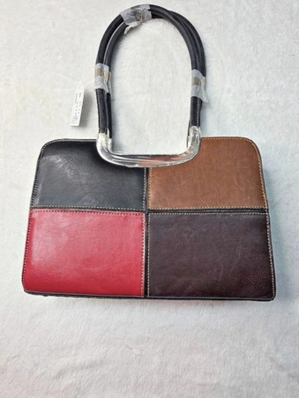 Color Block Tote in Black & Red NWT